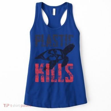 Plastic Kills A Turtle Lover Meaningful Gift Women's Tank Top