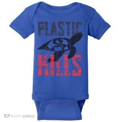 Plastic Kills A Turtle Lover Meaningful Gift Baby Bodysuit
