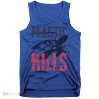 Plastic Kills A Turtle Lover Meaningful Gift Tank Top thumb 0