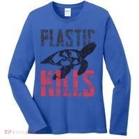 Plastic Kills A Turtle Lover Meaningful Gift Women's Long Sleeve Shirt thumb 0