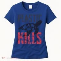 Plastic Kills A Turtle Lover Meaningful Gift Women's T-Shirt thumb 0