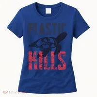 Plastic Kills A Turtle Lover Meaningful Gift Women's T-Shirt thumb 0