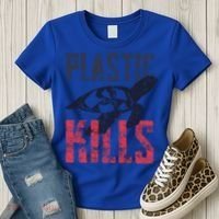 Plastic Kills A Turtle Lover Meaningful Gift Women's T-Shirt thumb 3