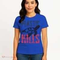 Plastic Kills A Turtle Lover Meaningful Gift Women's T-Shirt thumb 4