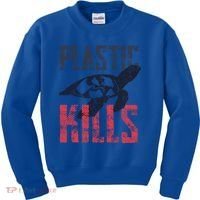 Plastic Kills A Turtle Lover Meaningful Gift Kids Sweatshirt thumb 0