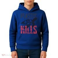 Plastic Kills A Turtle Lover Meaningful Gift Kids Hoodie thumb 4