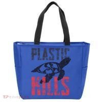 Plastic Kills A Turtle Lover Meaningful Gift Tote Bag thumb 0