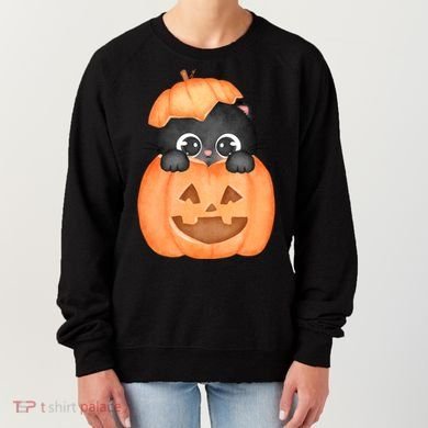 Pumpkin Kitty Cute Halloween Women's Sweatshirt