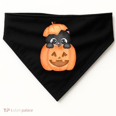 Pumpkin Kitty Cute Halloween USA-Made Doggie Bandana