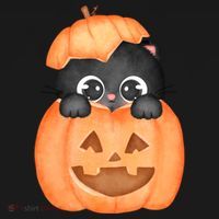 Pumpkin Kitty Cute Halloween Backpack thumb 2
