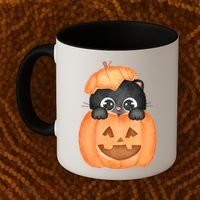 Pumpkin Kitty Cute Halloween Coffee Mug thumb 2
