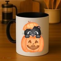 Pumpkin Kitty Cute Halloween Coffee Mug thumb 4