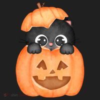 Pumpkin Kitty Cute Halloween Beanie thumb 2