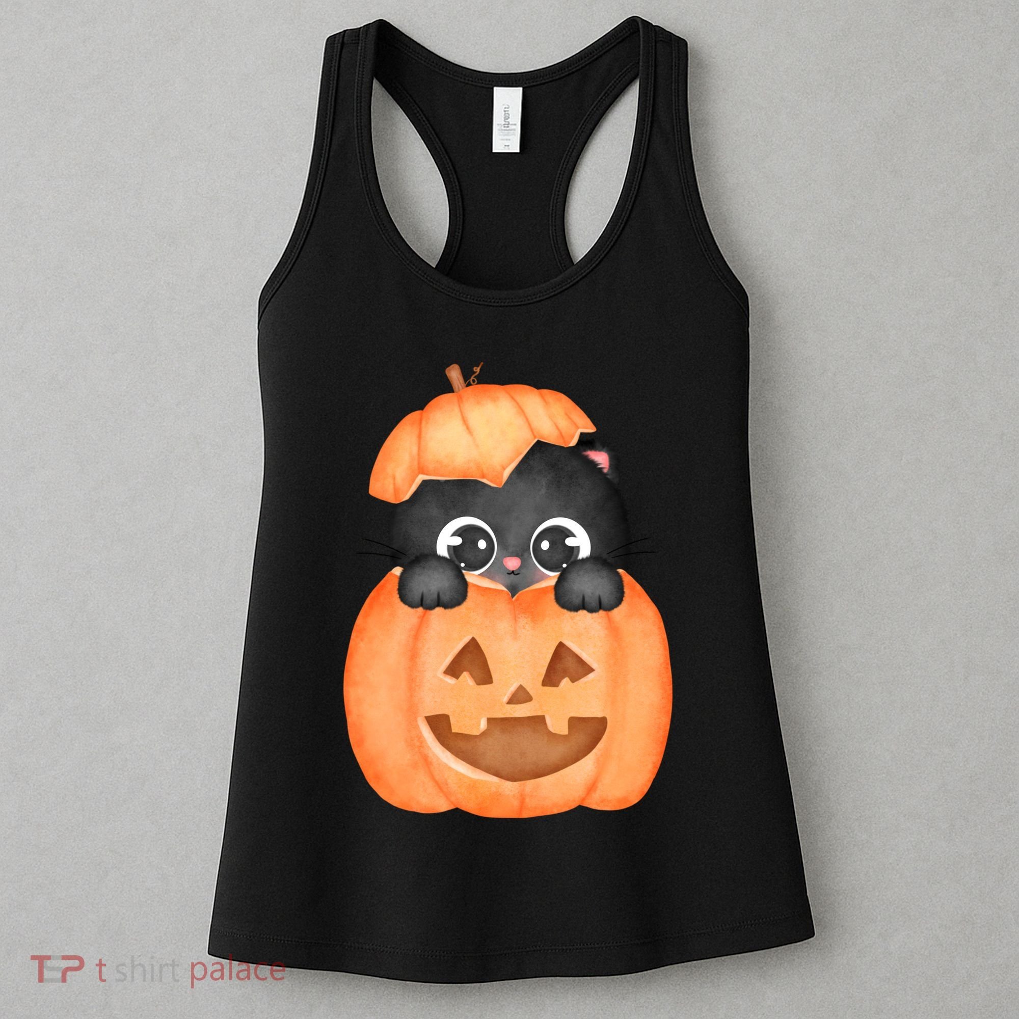 Pumpkin Kitty Cute Halloween Women's Tank Top