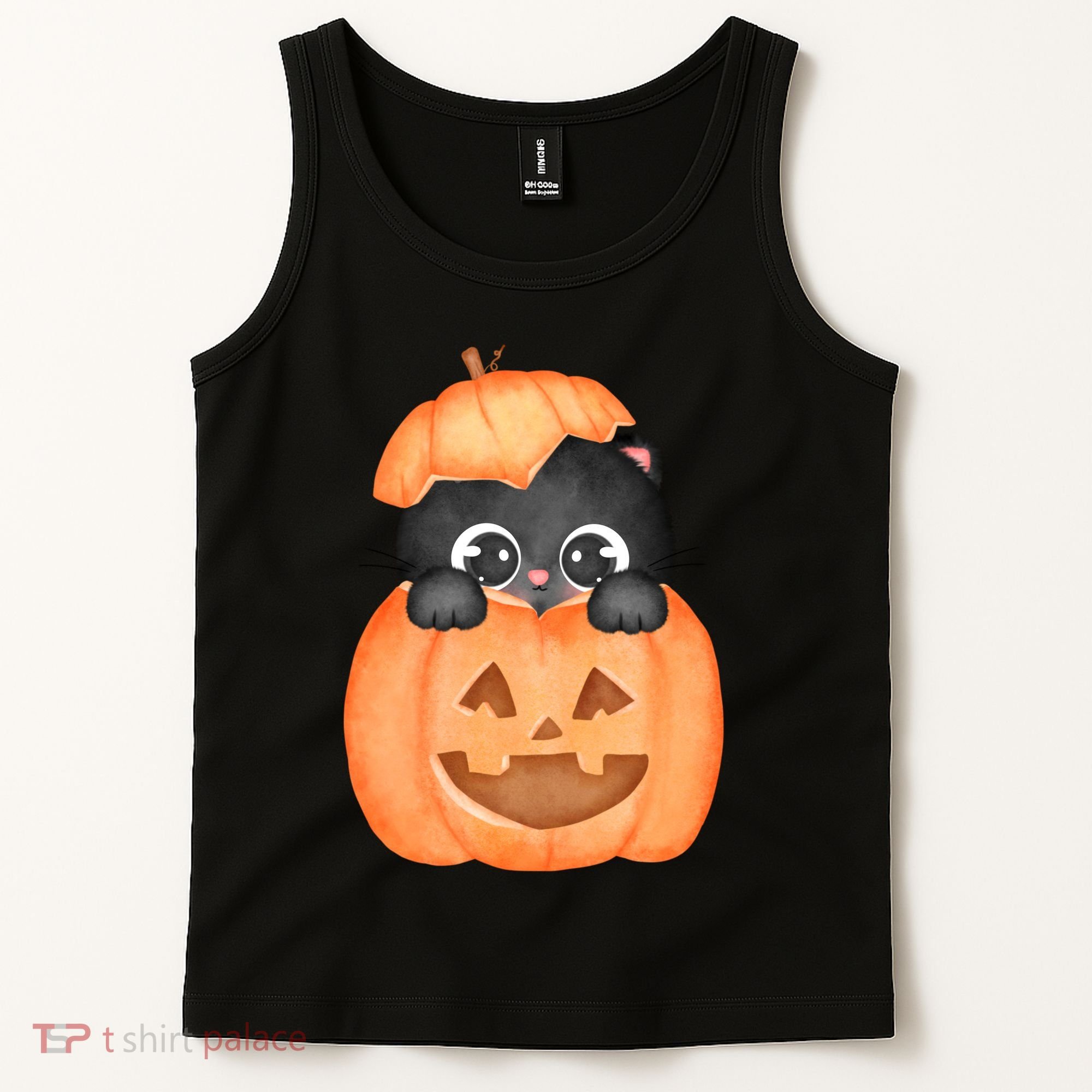 Pumpkin Kitty Cute Halloween Tank Top
