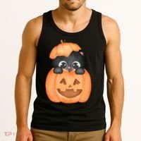 Pumpkin Kitty Cute Halloween Tank Top thumb 3