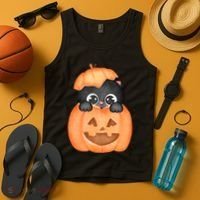 Pumpkin Kitty Cute Halloween Tank Top thumb 4