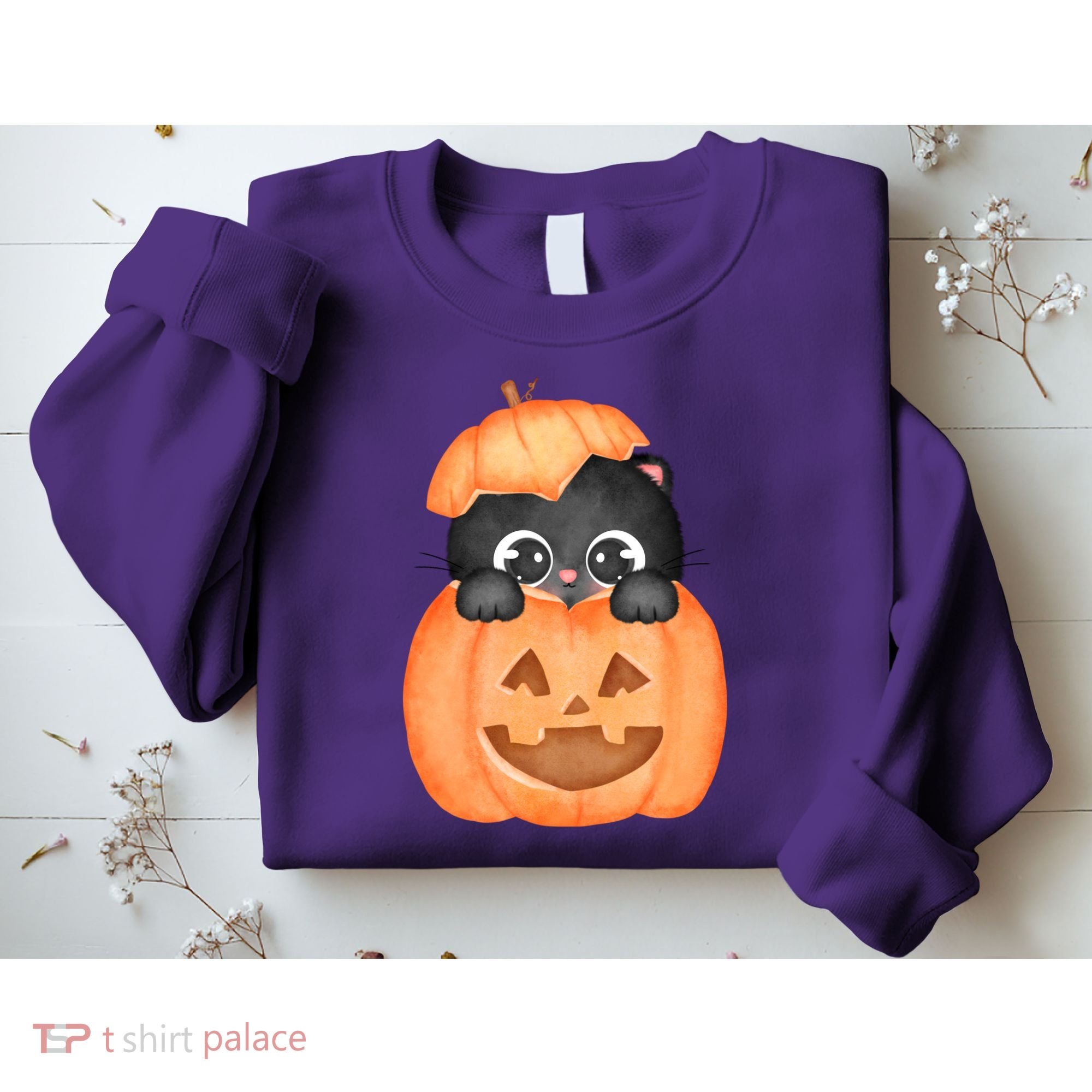 Pumpkin Kitty Cute Halloween Sweatshirt