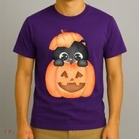 Pumpkin Kitty Cute Halloween T-Shirt thumb 3