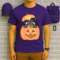 Pumpkin Kitty Cute Halloween T-Shirt thumb 6