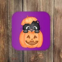 Pumpkin Kitty Cute Halloween Coaster thumb 0
