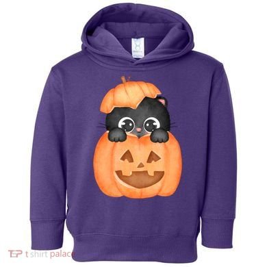 Pumpkin Kitty Cute Halloween Toddler Hoodie