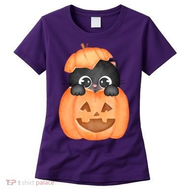 Pumpkin Kitty Cute Halloween Women's T-Shirt