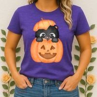 Pumpkin Kitty Cute Halloween Women's T-Shirt thumb 2
