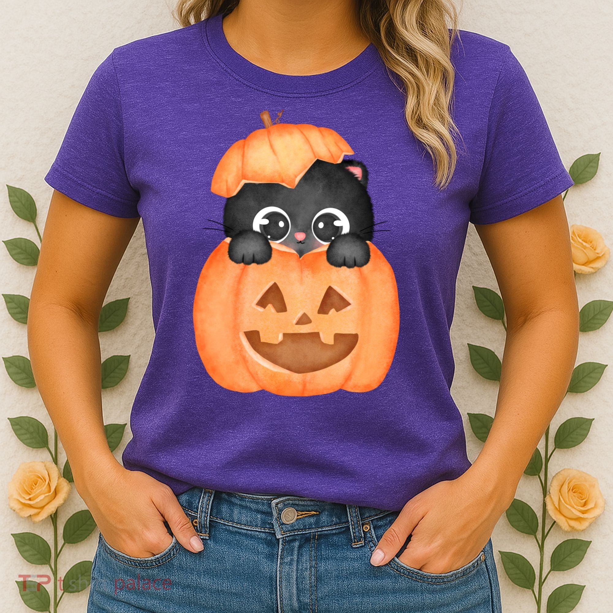 Pumpkin Kitty Cute Halloween Women's T-Shirt