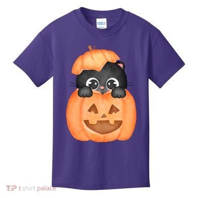 Pumpkin Kitty Cute Halloween Kids T-Shirt