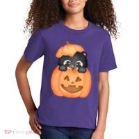 Pumpkin Kitty Cute Halloween Kids T-Shirt thumb 2