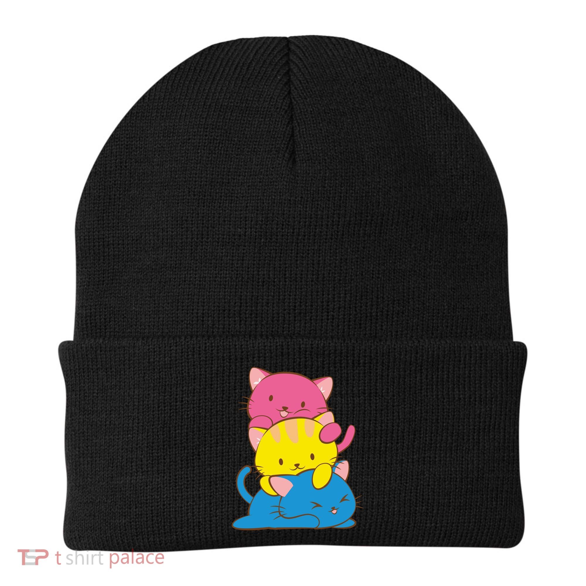 Pansexual Kawaii Cat Anime Art Cute Pan Pride Beanie