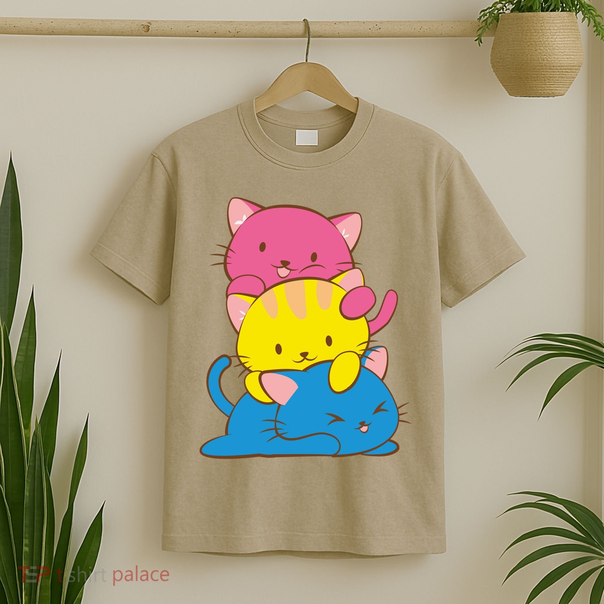 Pansexual Kawaii Cat Anime Art Cute Pan Pride T-Shirt