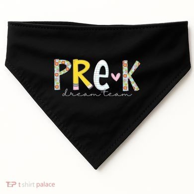Pre K Dream Team First Day Of School USA-Made Doggie Bandana