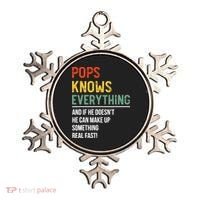 Pops Knows Everything Father's Day Pops Ornament thumb 0