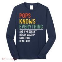 Pops Knows Everything Father's Day Pops Long Sleeve Shirt thumb 0