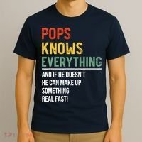 Pops Knows Everything Father's Day Pops T-Shirt thumb 3