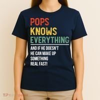 Pops Knows Everything Father's Day Pops T-Shirt thumb 4