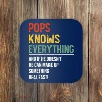Pops Knows Everything Father's Day Pops Coaster thumb 0