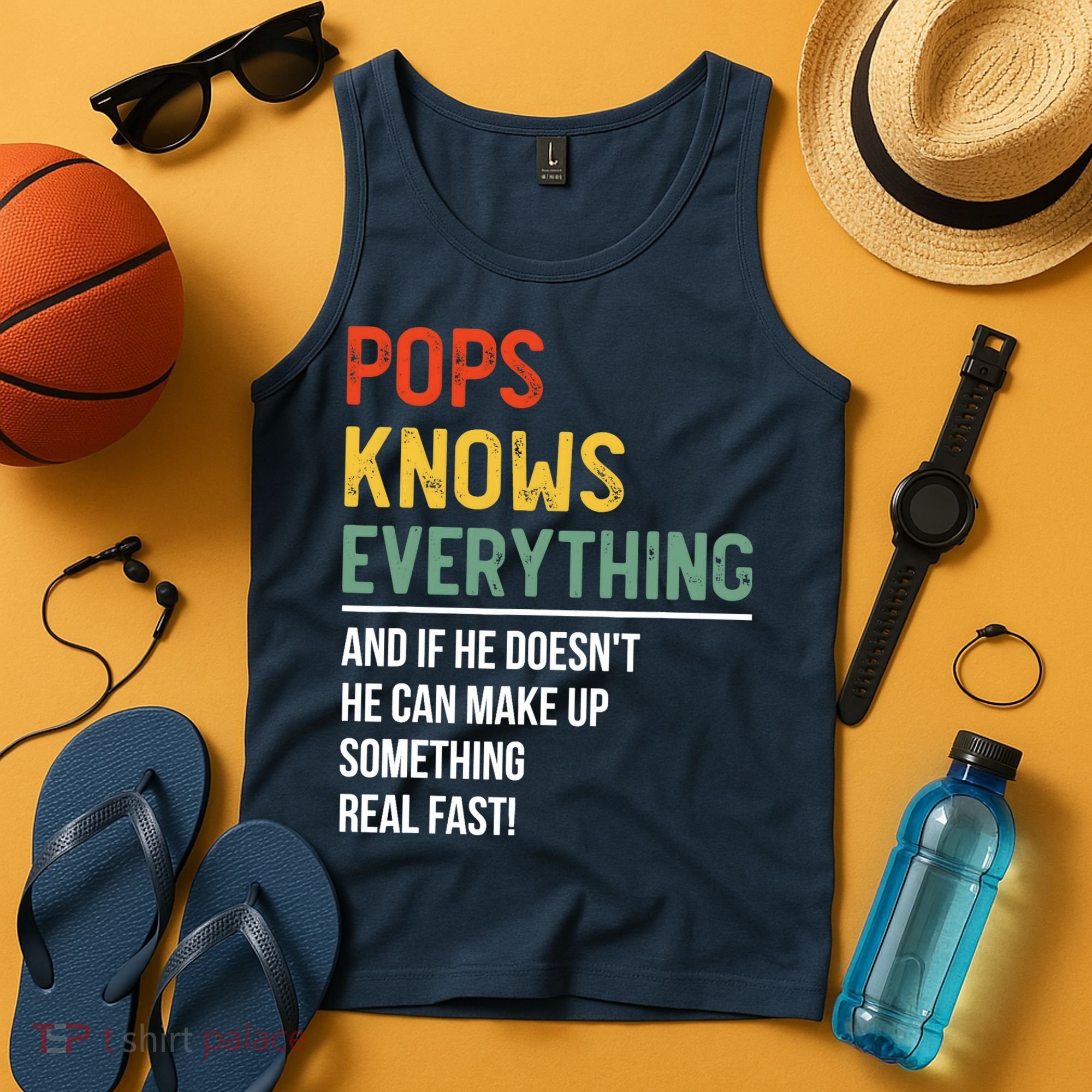 Pops Knows Everything Father's Day Pops Tank Top