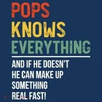 Pops Knows Everything Father's Day Pops Kids Long Sleeve Shirt thumb 2