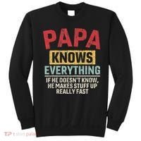 Papa Knows Everything Funny FatherS Day Papa Gift Sweatshirt thumb 0