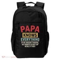 Papa Knows Everything Funny FatherS Day Papa Gift Backpack thumb 0