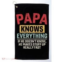 Papa Knows Everything Funny FatherS Day Papa Gift Golf Towel thumb 0