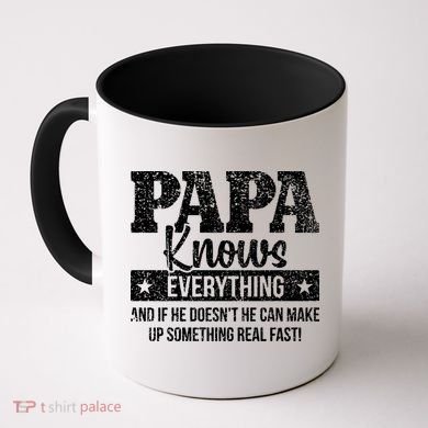 Papa Knows Everything Design Coffee Mug