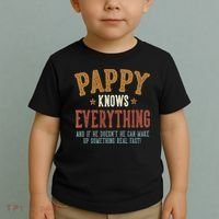 Pappy Knows Everything Humorous FatherS Day Pappy Toddler T-Shirt thumb 2