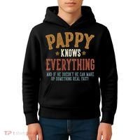 Pappy Knows Everything Humorous FatherS Day Pappy Kids Hoodie thumb 4