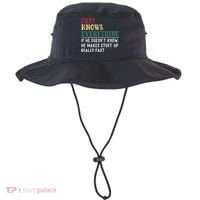 Papi Knows Everything Fathers Day Gift For Funny Grandpa Bucket Hat thumb 0
