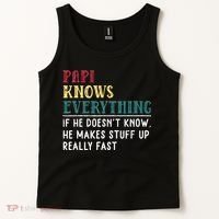 Papi Knows Everything Fathers Day Gift For Funny Grandpa Tank Top thumb 2