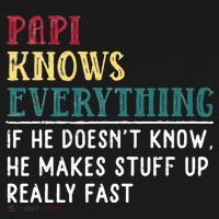Papi Knows Everything Fathers Day Gift For Funny Grandpa Tank Top thumb 6